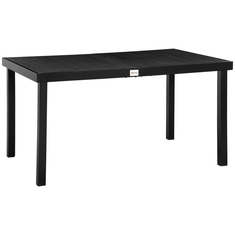 Mesa de jardín 140x90x74 cm aluminio y compuestos de madera y plástico