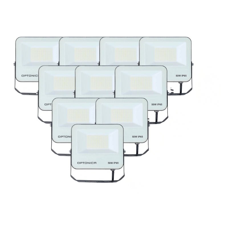 Pack de 10 proyectores LED 50w ip65 cct negro – 3000k / 4000k / 6