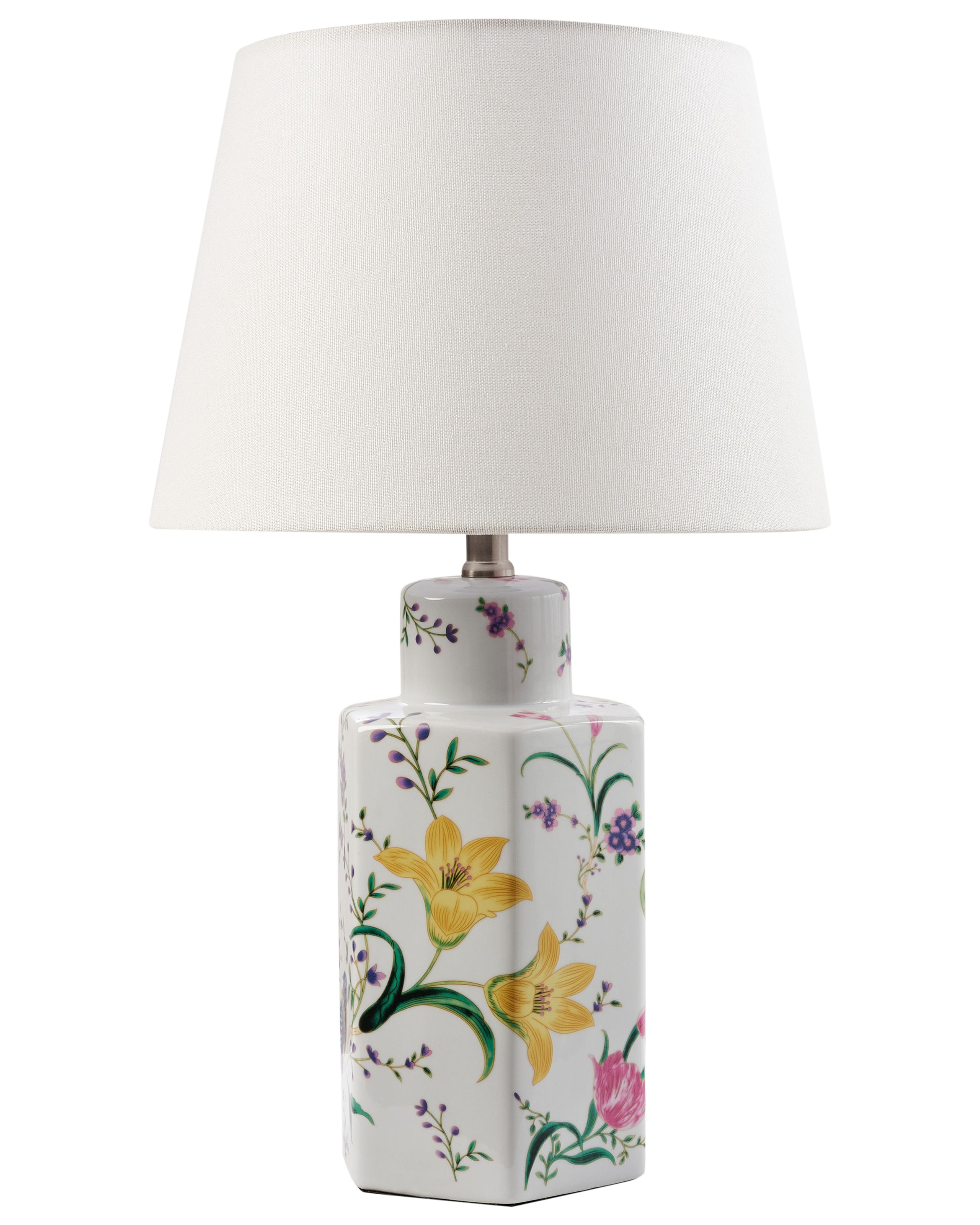 Lámpara de mesa cavado porcelana blanco