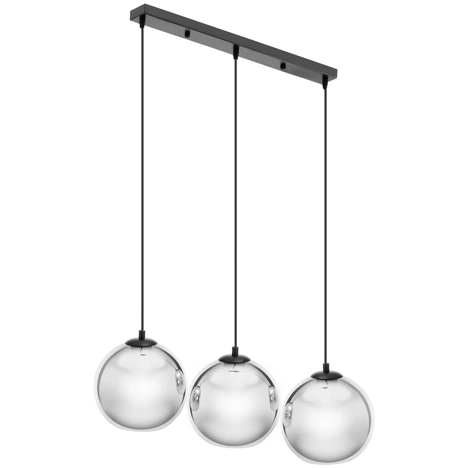 Lámpara de techo con 3 luces cristal hierro cromo