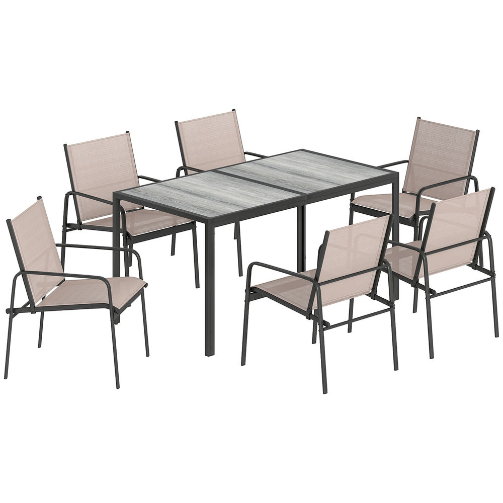 Conjunto de jardín 150x80x74 cm acero galvanizado, textilene color marrón