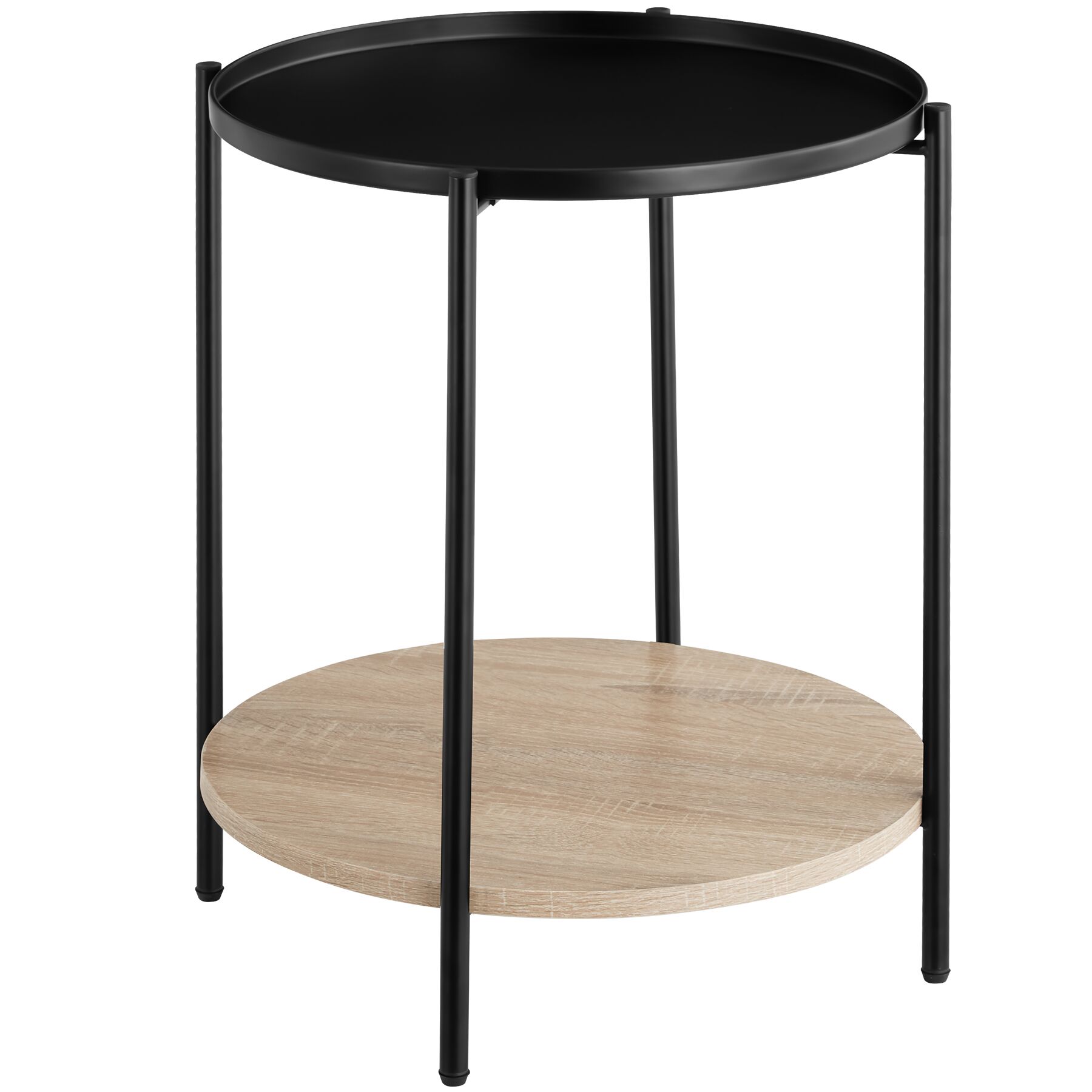 Mesa auxiliar 45,5x54,5cm, madera industrial clara, roble sonoma