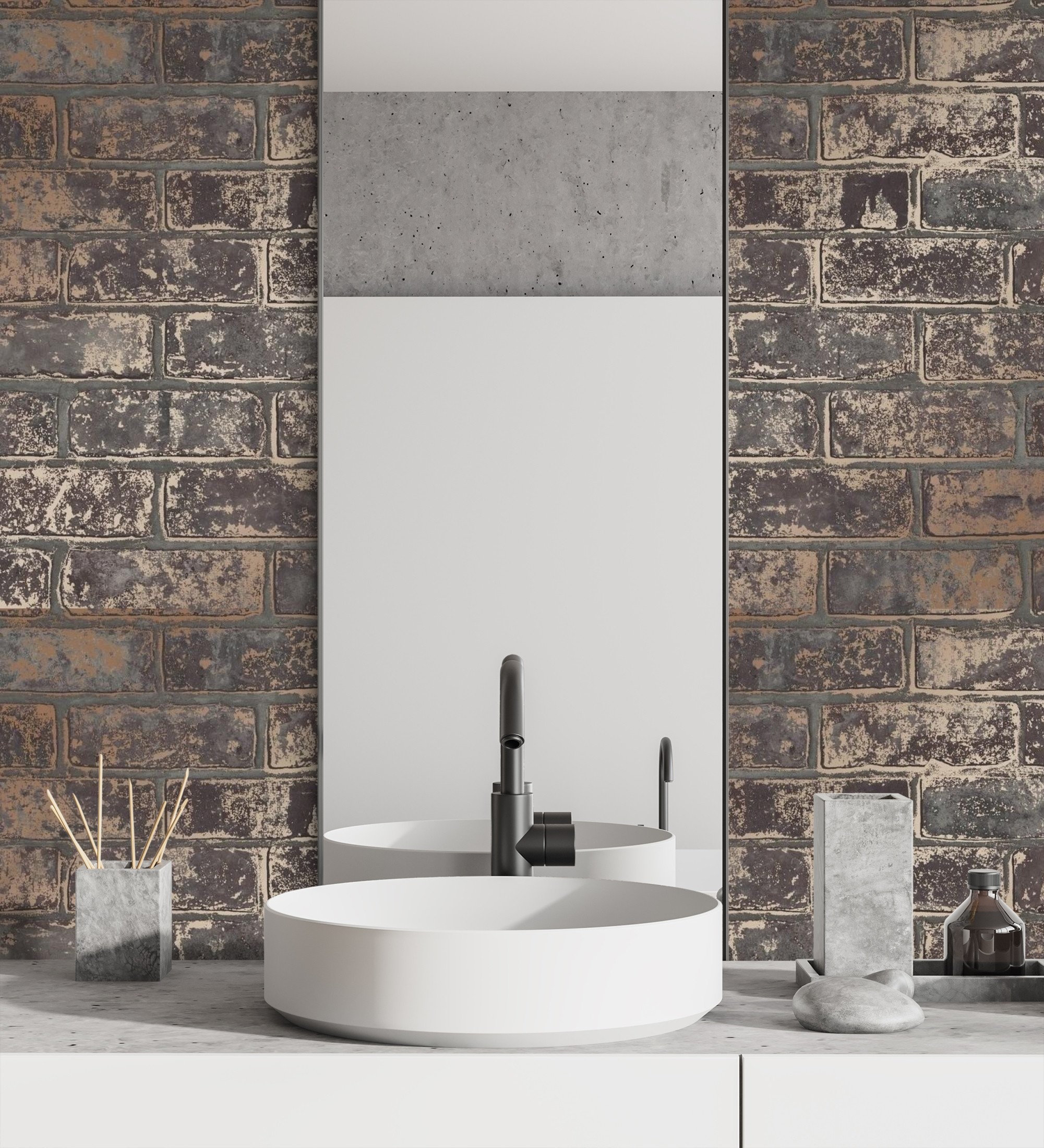 Papel pintado gaulan muro de ladrillos marrón oscuro lujoso y tonos 5.23m²