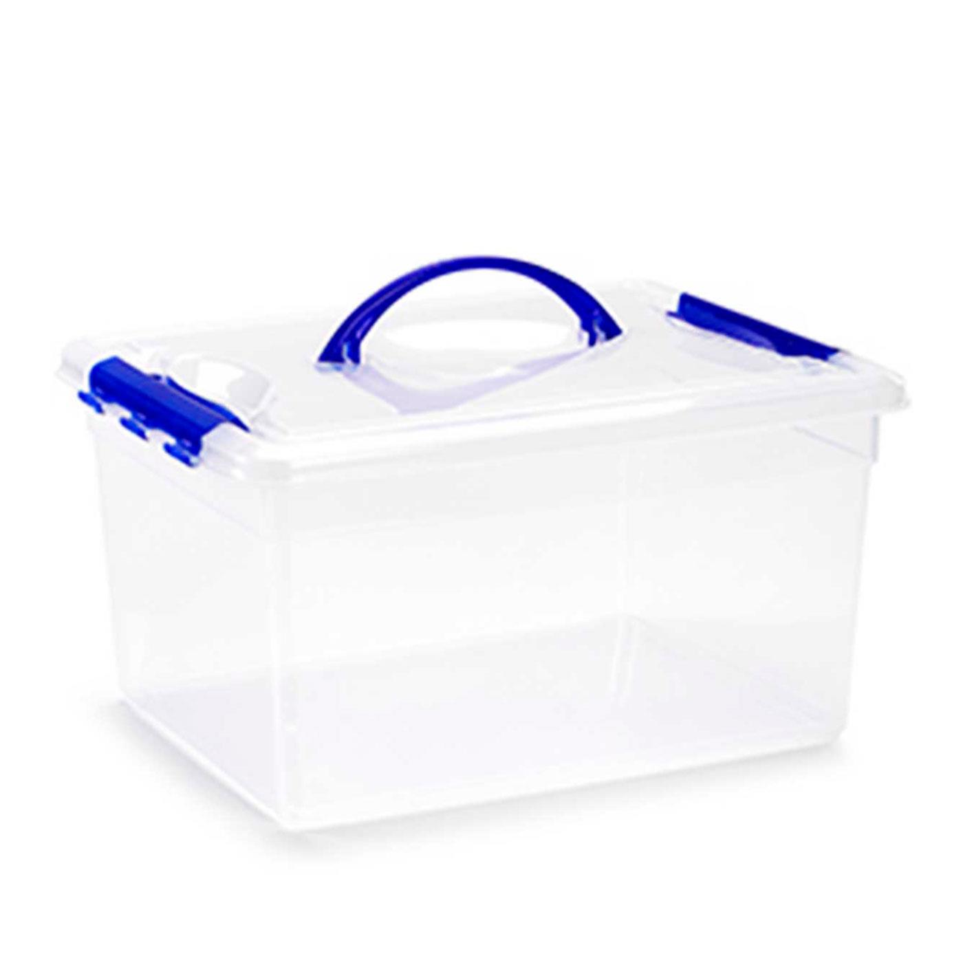 Caja de plástico tradineur con asa 12 l transparente 34 x 27 x 18 cm