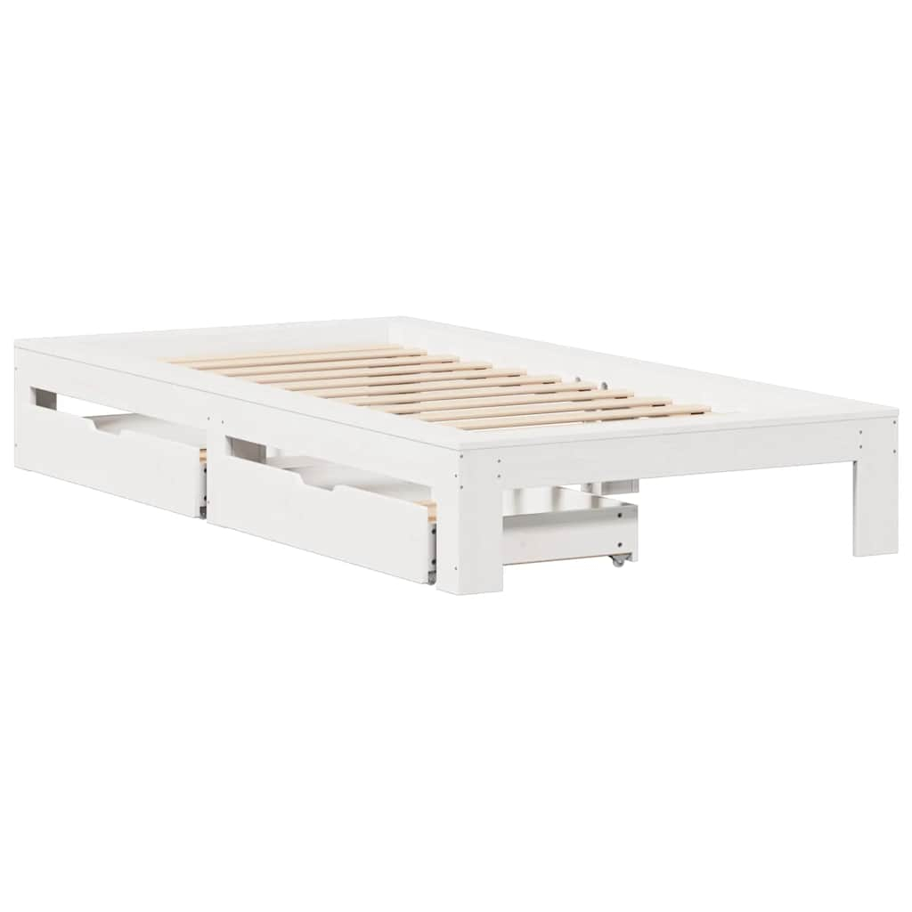 vidaXL estructura de cama sin colchón madera maciza blanca 75x190 cm
