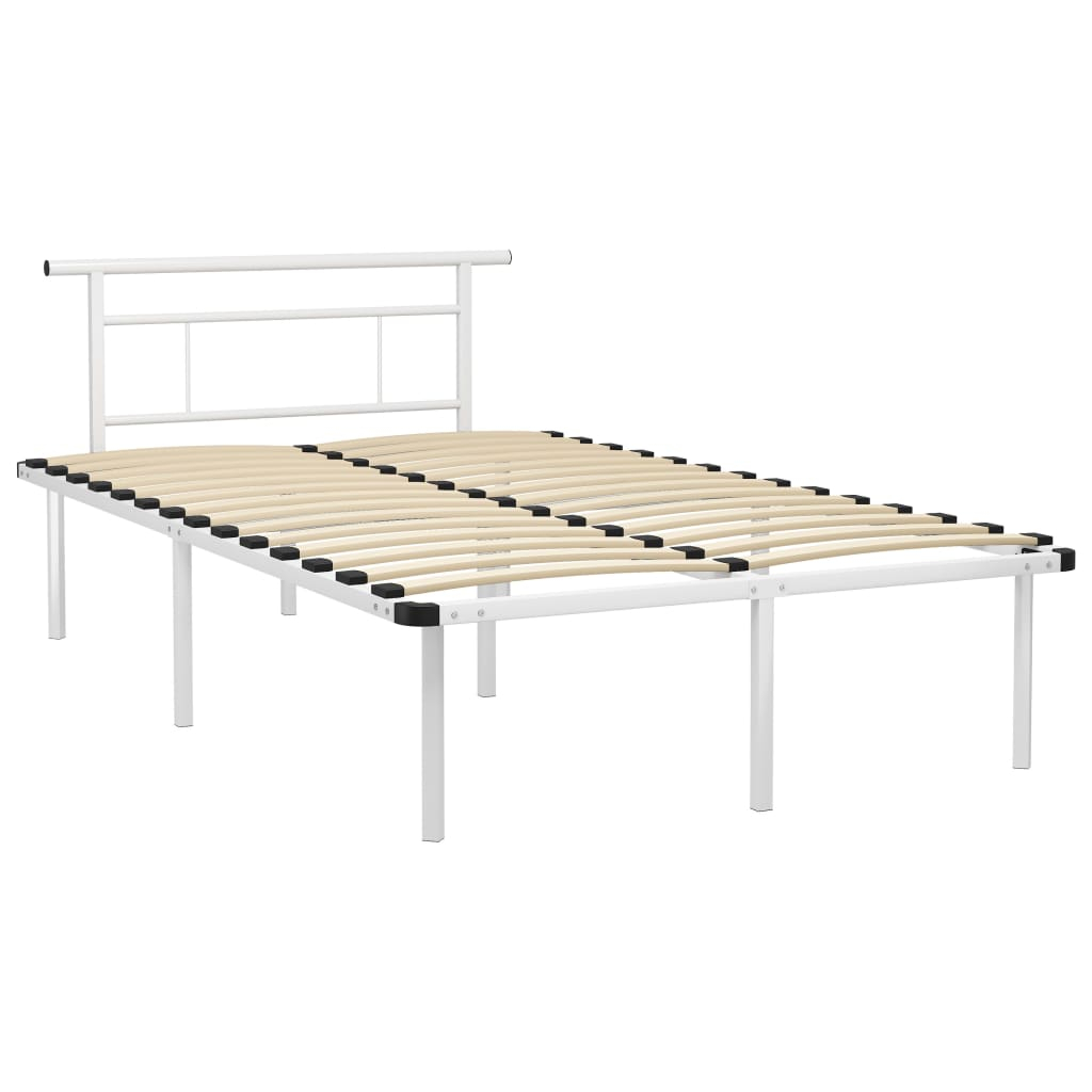 vidaXL estructura de cama sin colchón metal blanco 120x200 cm