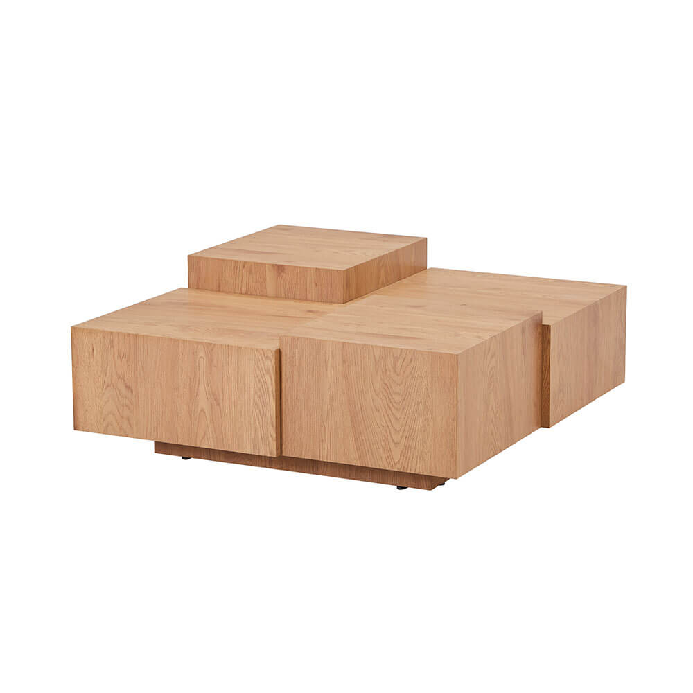 Mesa de centro con efecto flotante nayeli - 96 x 96 cm marrón claro