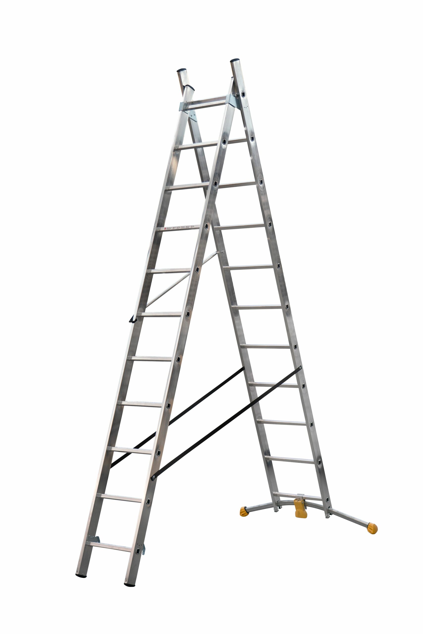 Hailo-1410-801-escalera combinada de 2 tramos con estabilizador curvo