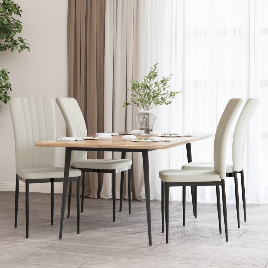 Sillas de comedor 4 unidades terciopelo crema qweo5511