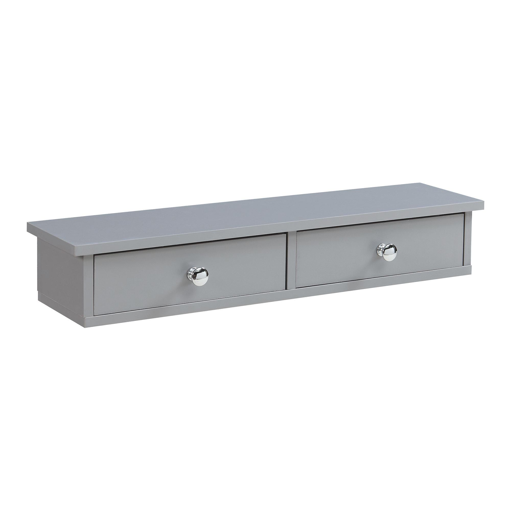 Estantería de pared con 2 cajones geeste mdf 60x15x10 cm gris claro