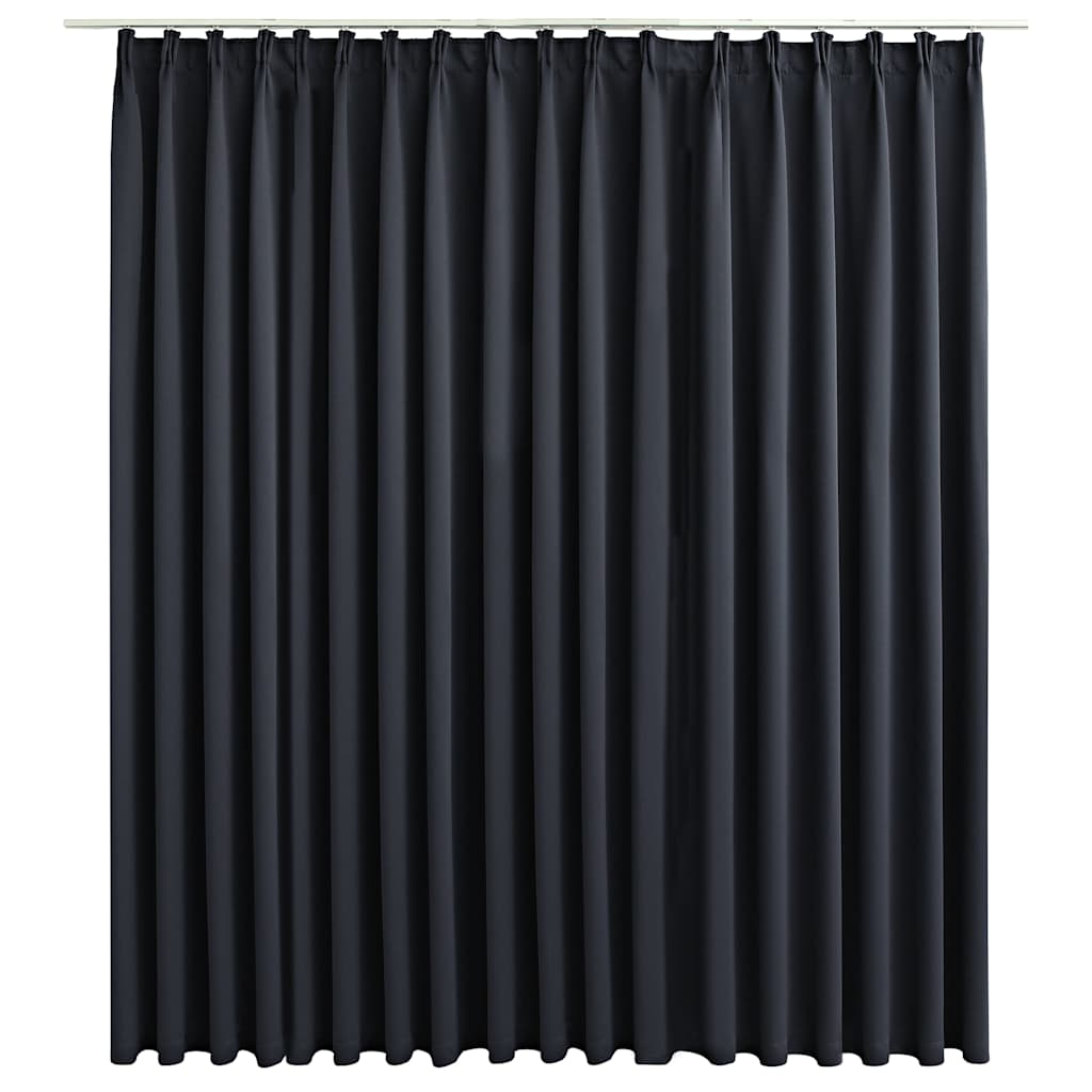 vidaXL cortina opaca con ganchos negro 290x245 cm