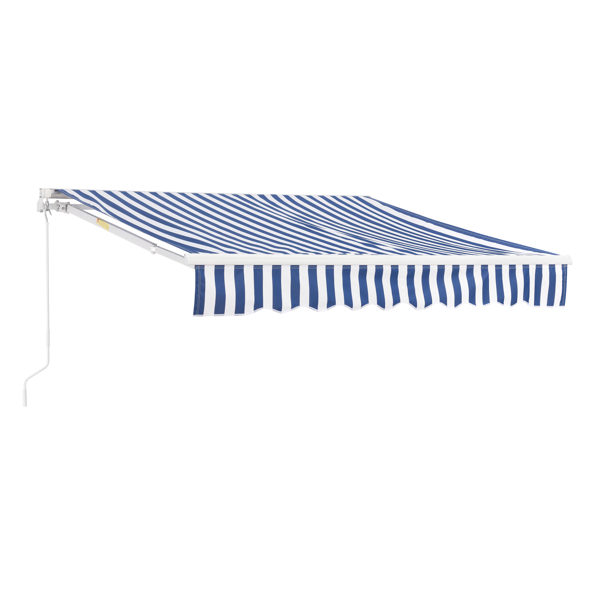 Toldo articulado bitonto retráctil manual 250x200 cm azul/blanco [en.casa]