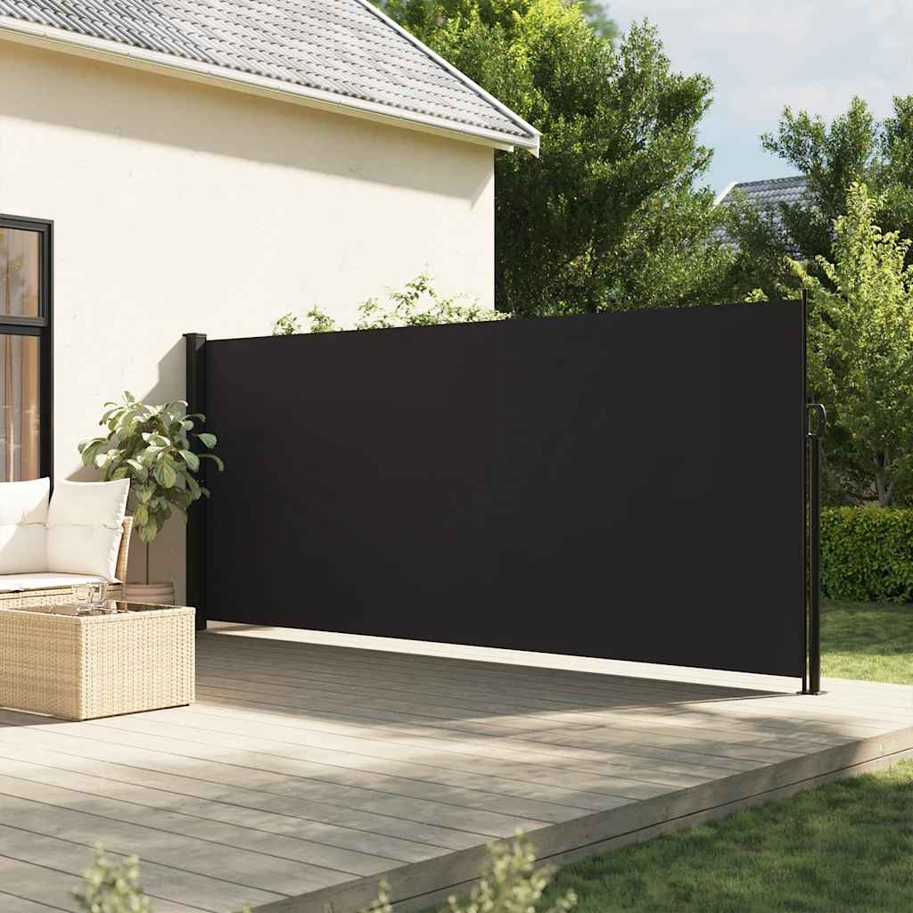 Pantalla de jardín, toldo lateral retráctil negro 160x600 cm ety5938759