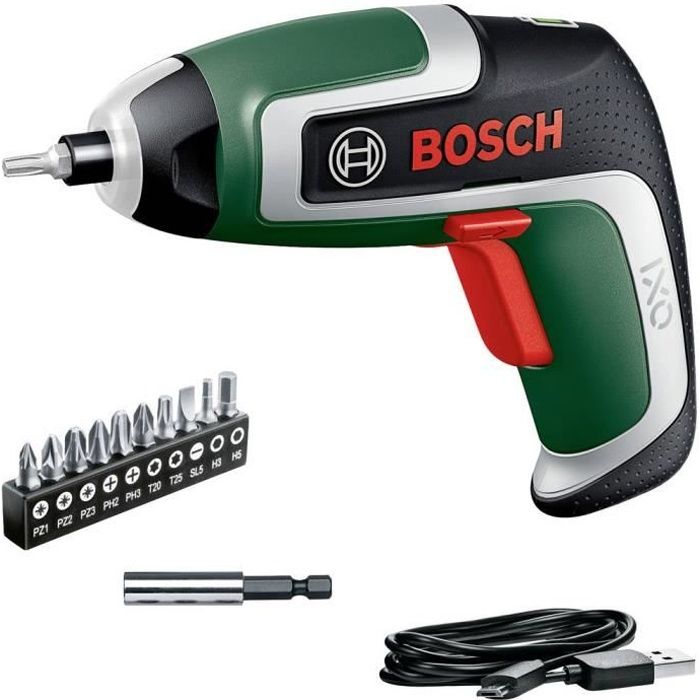 Atornillador inalámbrico Bosch ixo 7 con 10 puntas y caja de almacenamiento