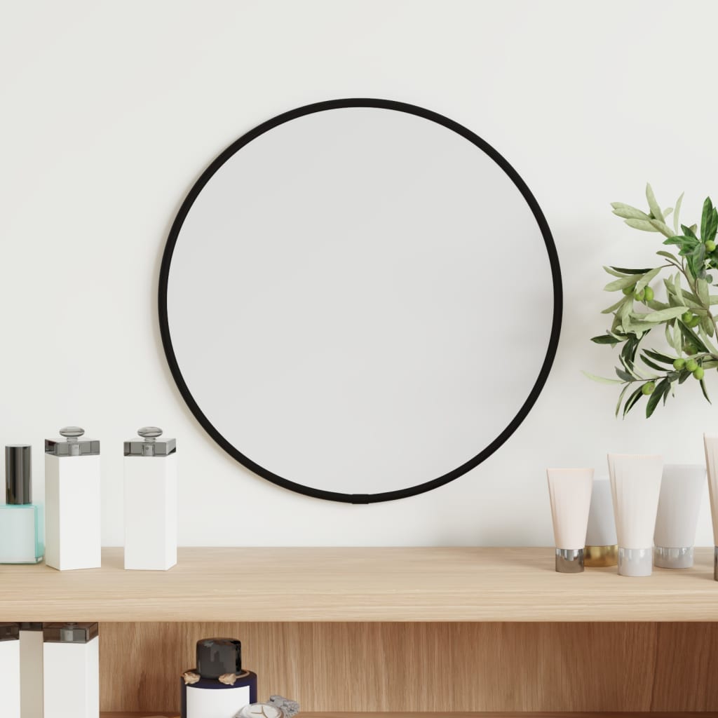 Espejo de pared redondo negro ø 30 cm