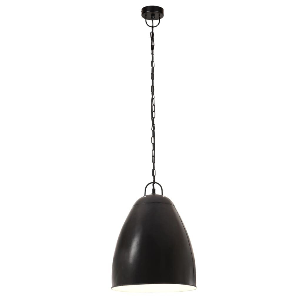 vidaXL lámpara colgante industrial redonda 25 w negra 32 cm E27