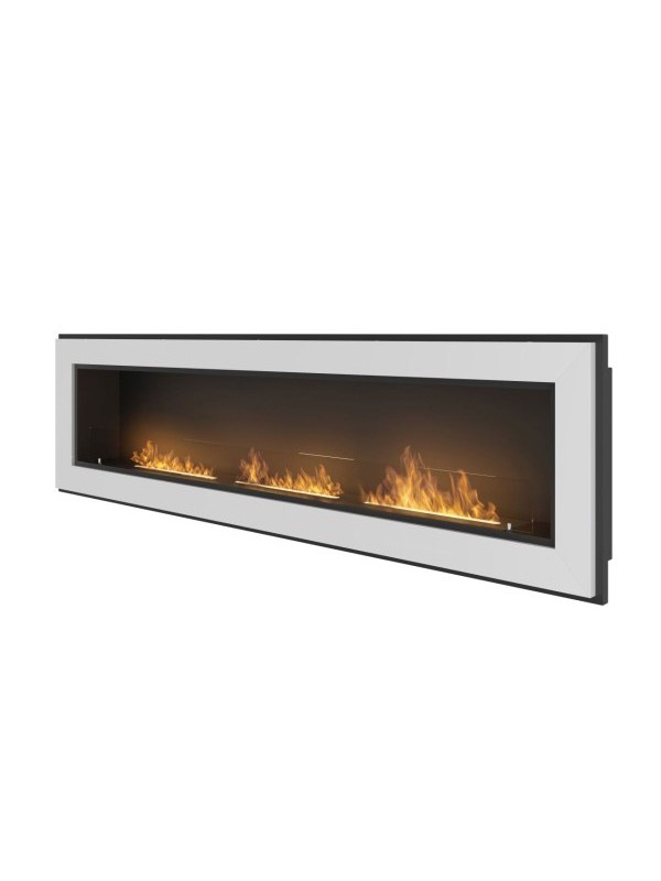 Rame 180 - chimenea mural de bioetanol empotrable - blanca - con cristal