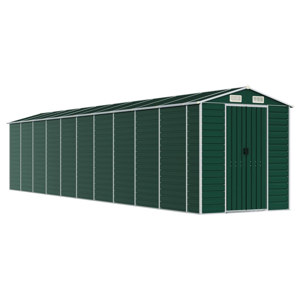vidaXL cobertizo de jardín acero galvanizado verde 191x895x198 cm