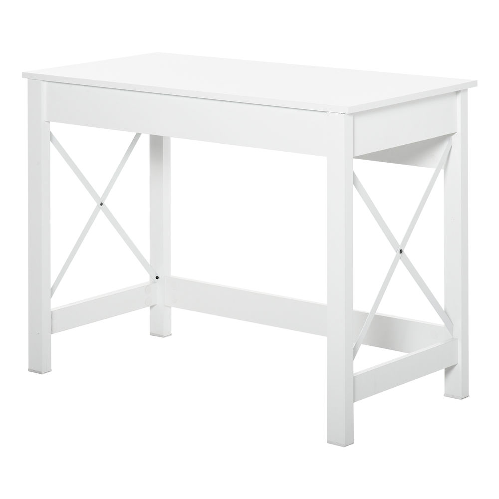Mesa de escritorio 105x50x76 cm mdf, metal color blanco Homcom