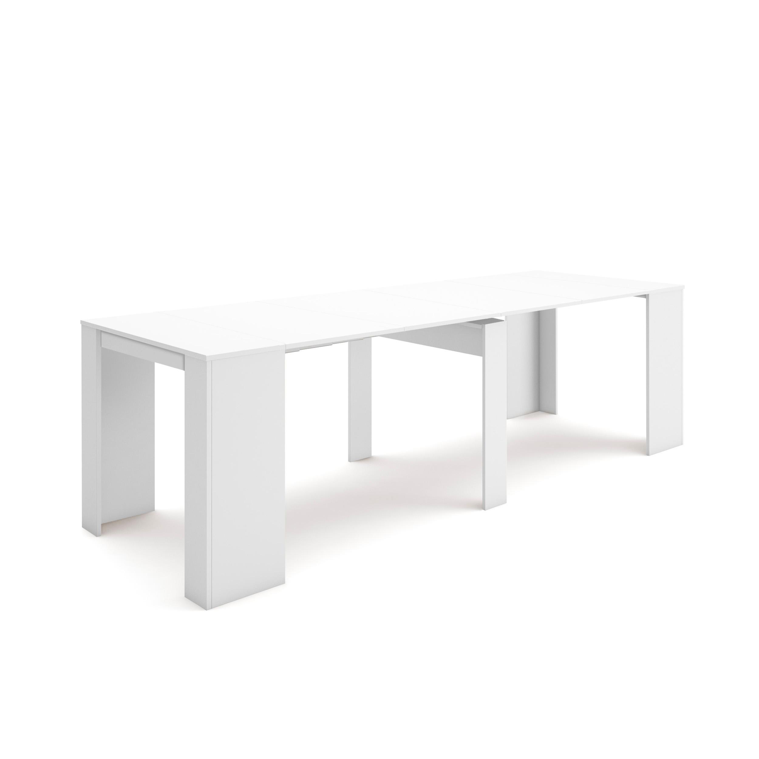 Mesa consola extensible, 58/262x90x77cm, blanco