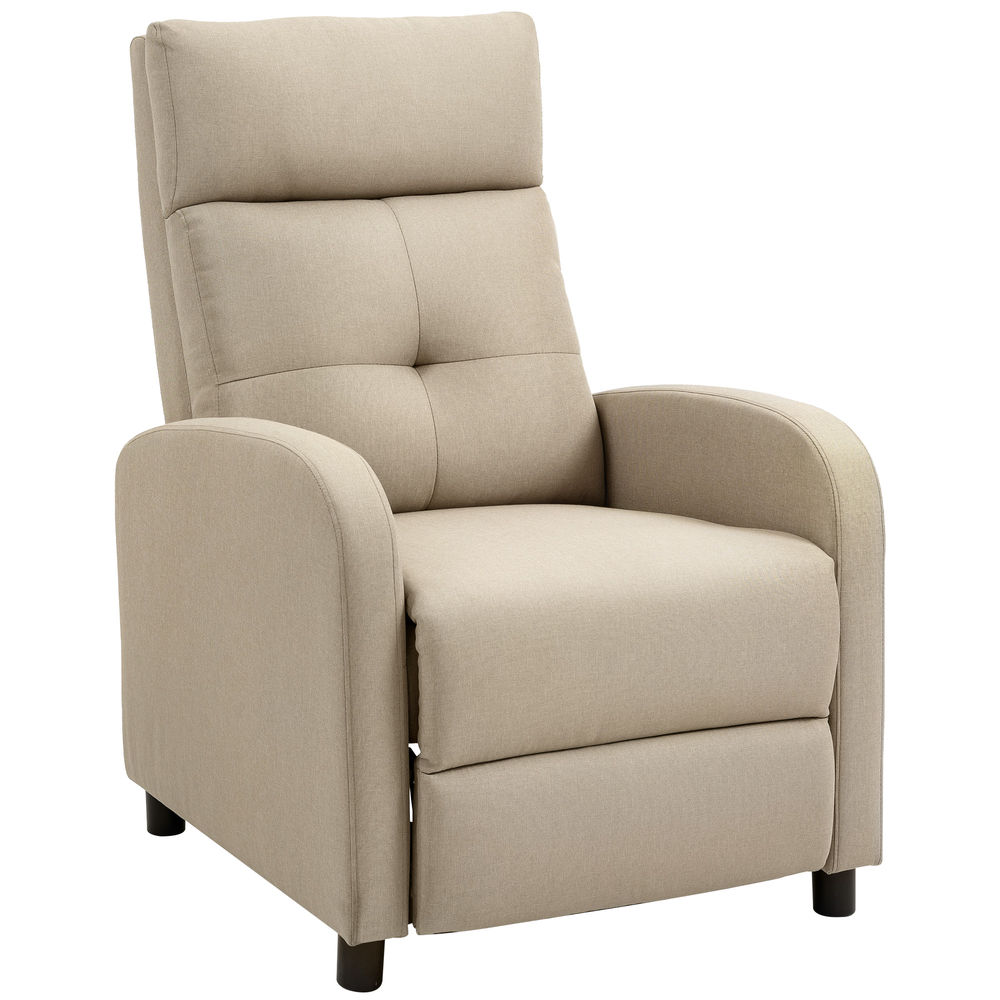 Sillón relax reclinable 65x87x98 cm lino sintético color beige Homcom