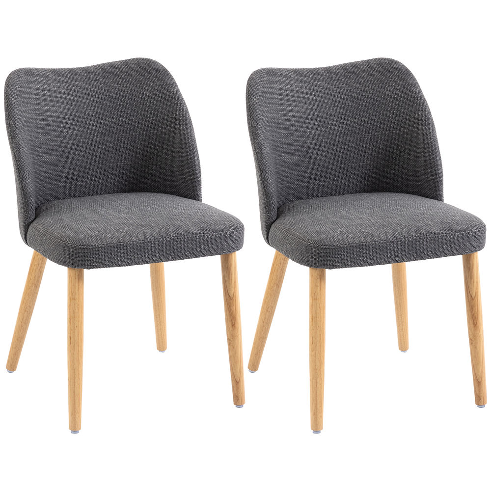 Sillas de comedor 46x52x76 cm lino color gris Homcom