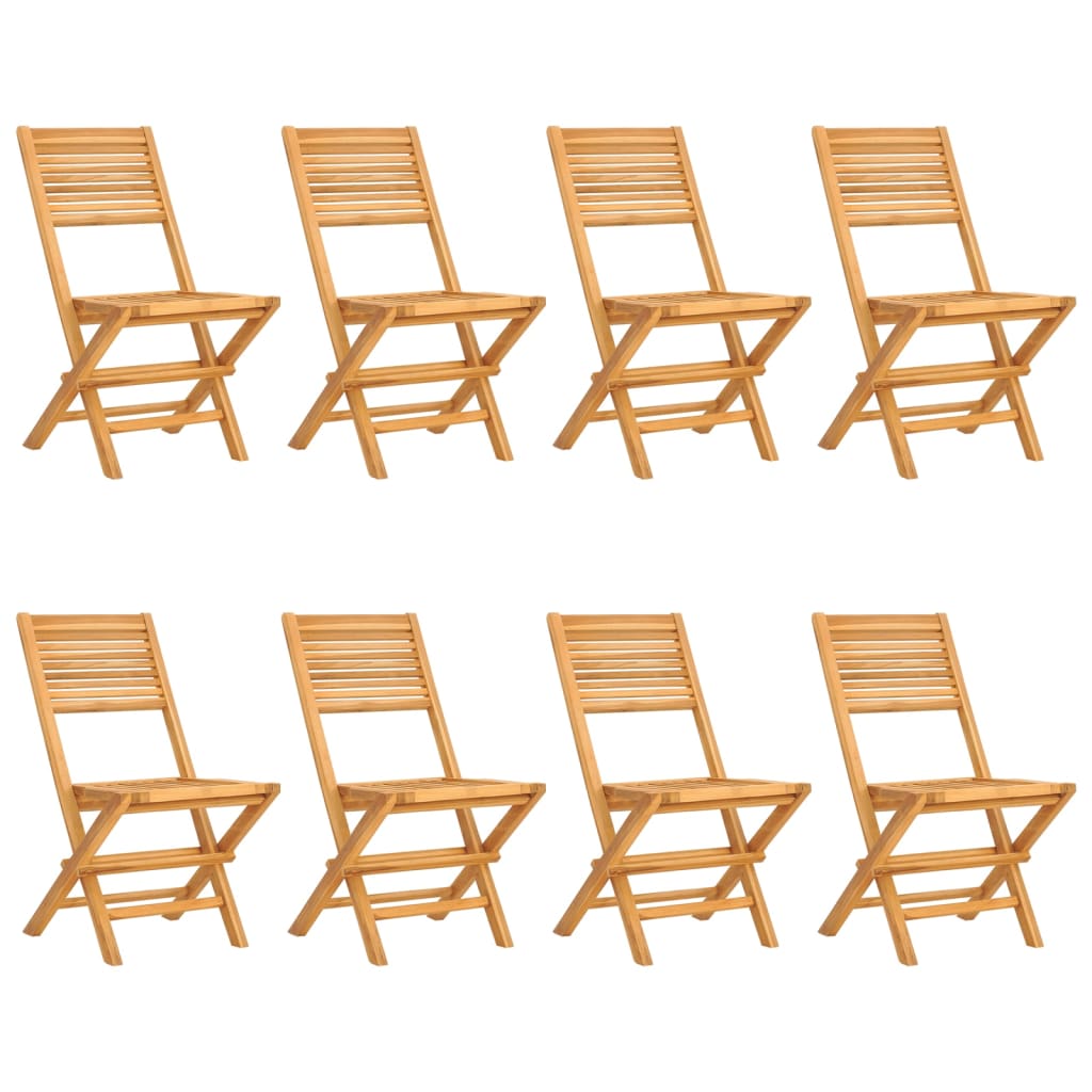 vidaXL sillas de jardín plegables 8 uds madera maciza teca 47x62x90 cm