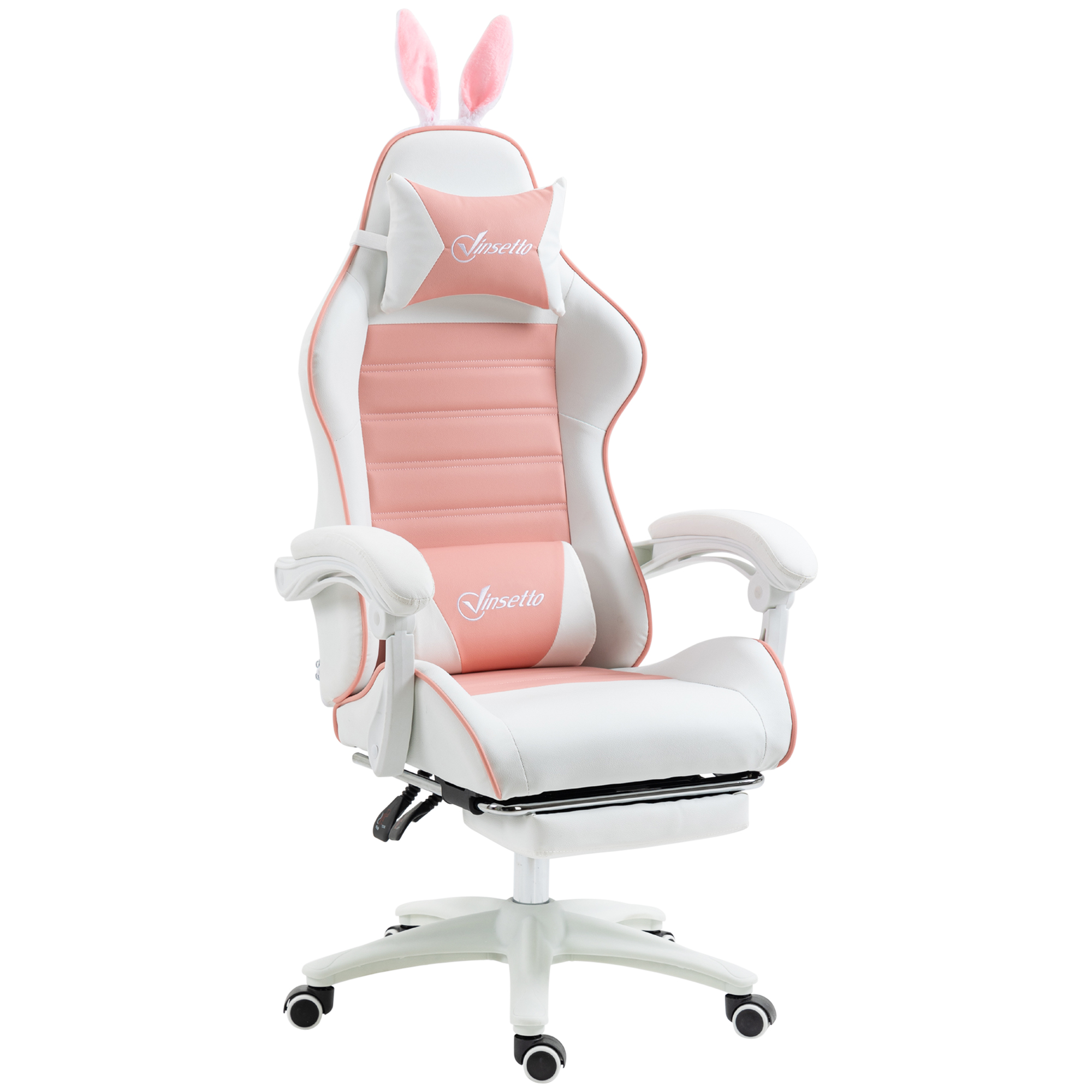 Silla de oficina poliuretano rosa 65x63x142 cm