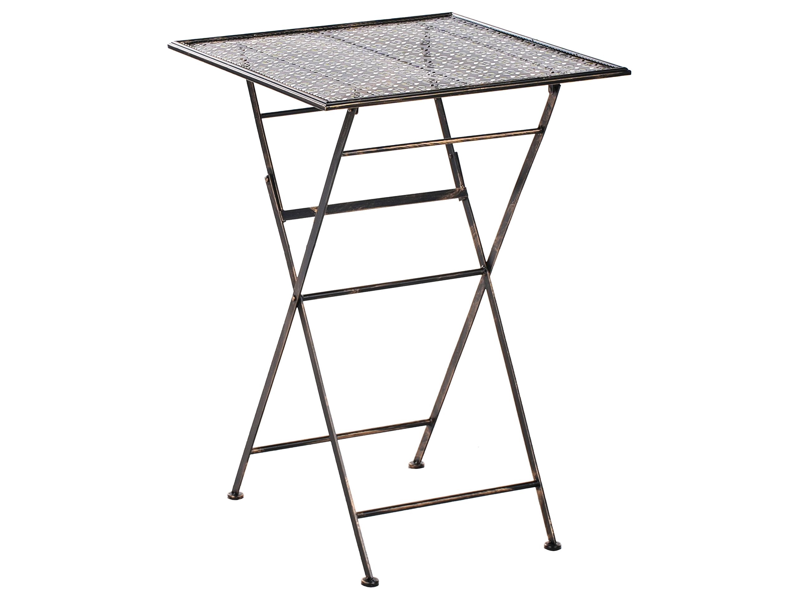 Mesa de bar de jardín bormio 60 cm 60 cm metal negro