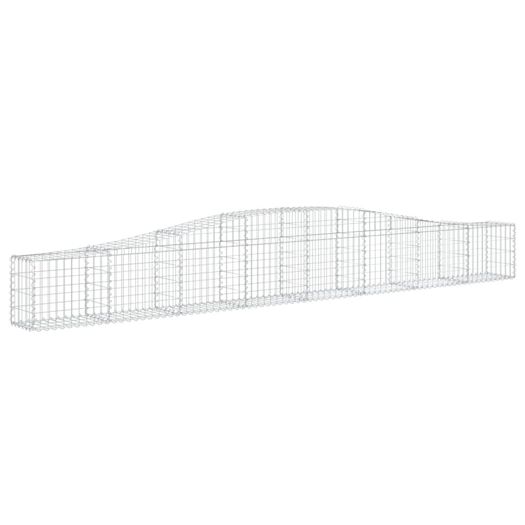 vidaXL cestas de gaviones 10 uds forma de arco hierro 400x30x40/60 cm
