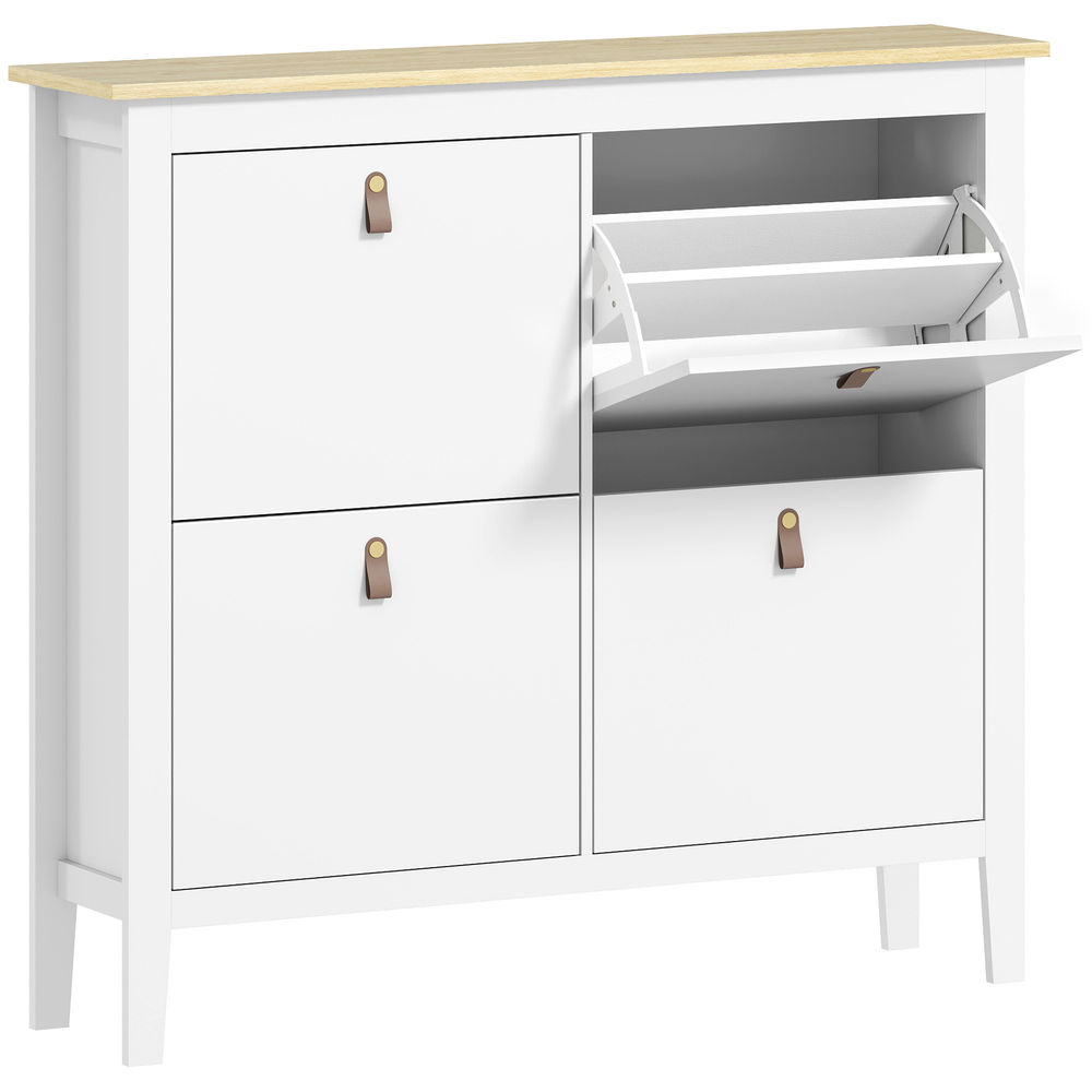 Mueble zapatero 105x24x95.5 cm color blanco Homcom
