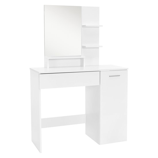 Tocador con taburete 90x38x138cm aglomerado blanco ecd germany