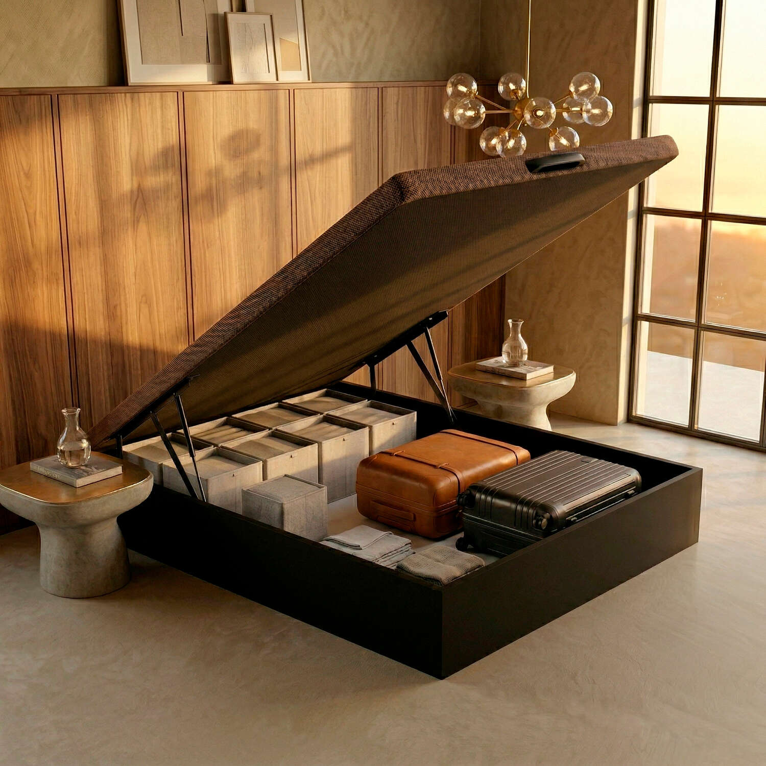 Canapé 135x190cm royal sleep space bed wengué montaje incluido