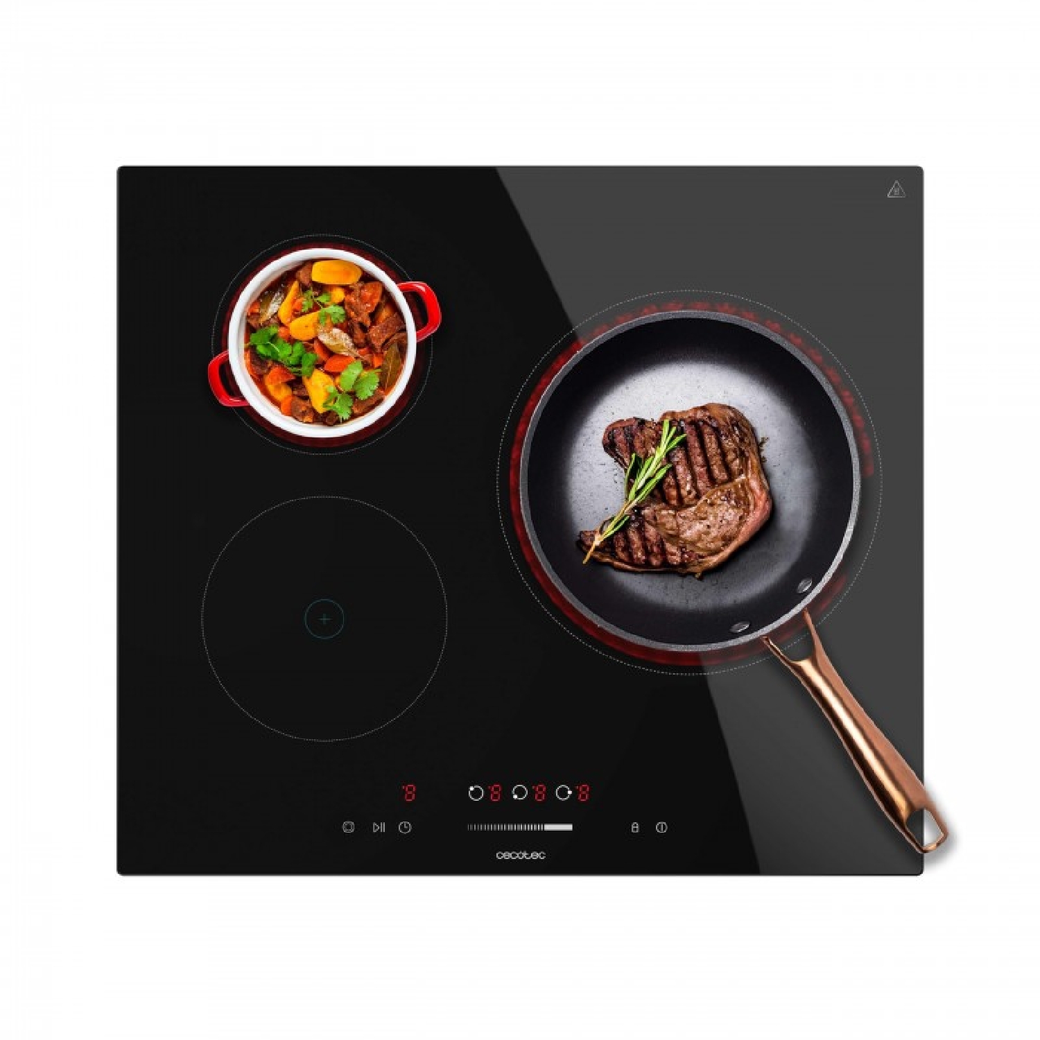 Cecotec placa vitrocerámica 3 zonas bolero squad v 3100, 5700w, control