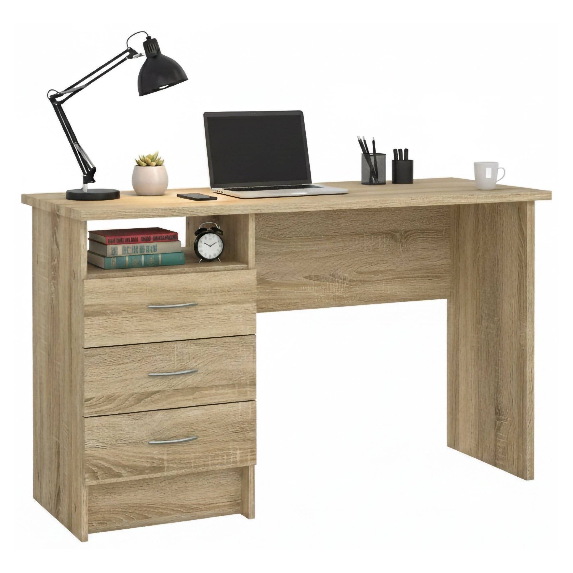 Escritorio andre, color tablero marrón, madera 120x48x73h cm