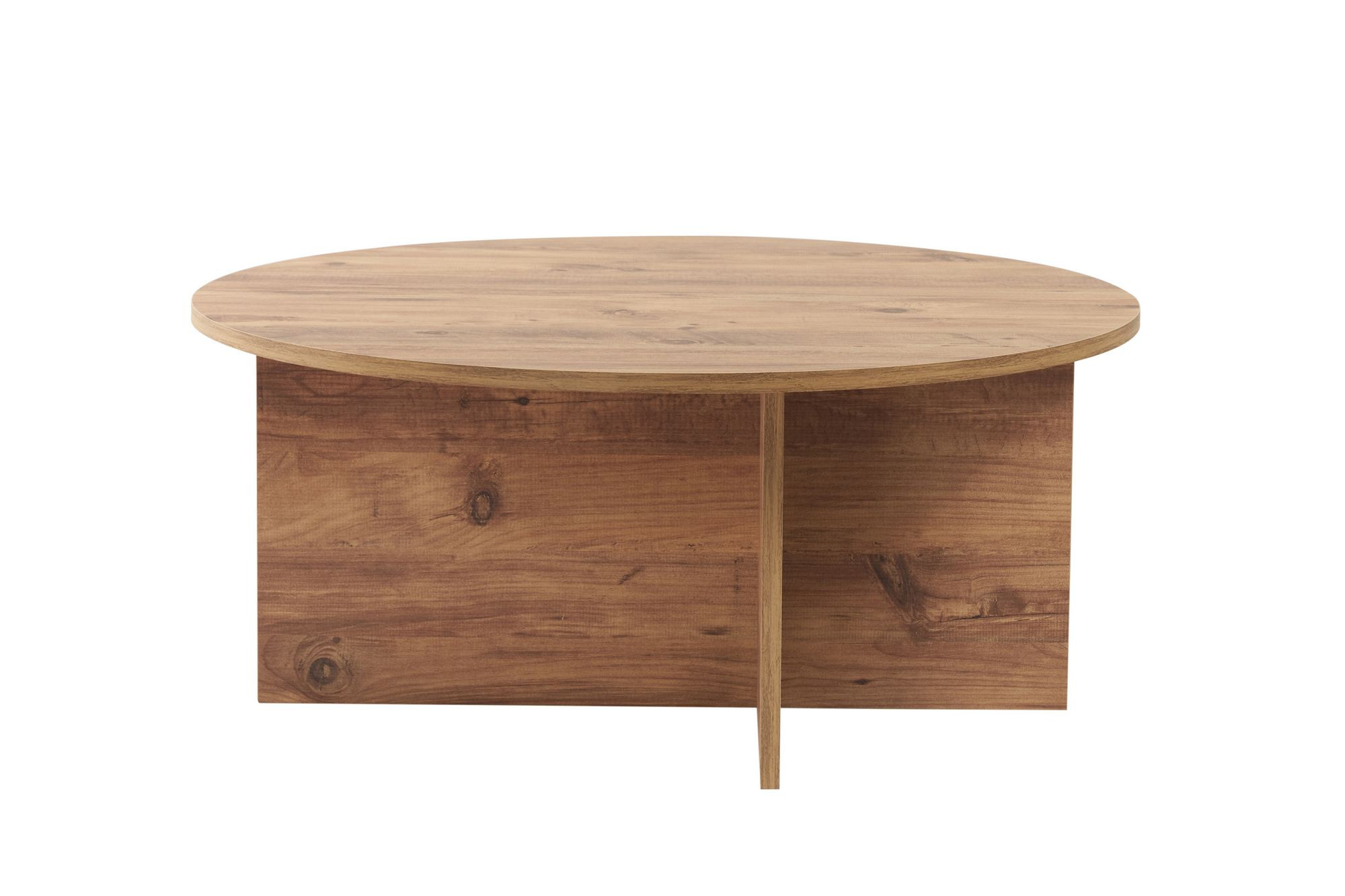 Mesa de centro de madera "soleil" - 90 x 90 x 40 cm - pino atlántico