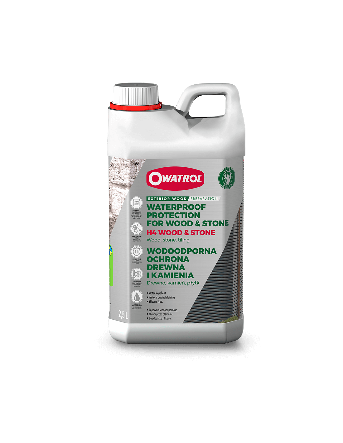 H4 wood protector hidrofugante para madera incoloro 2,5 lt