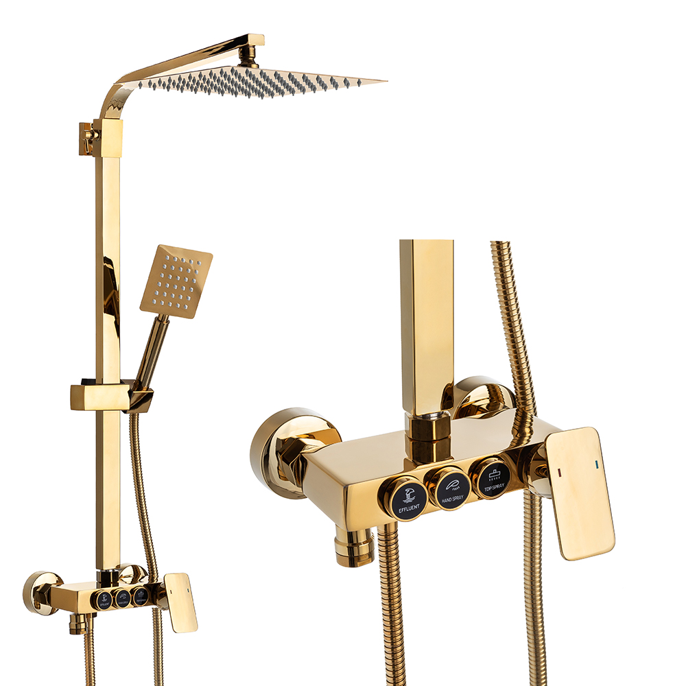 Columna de ducha para bañera, dorado