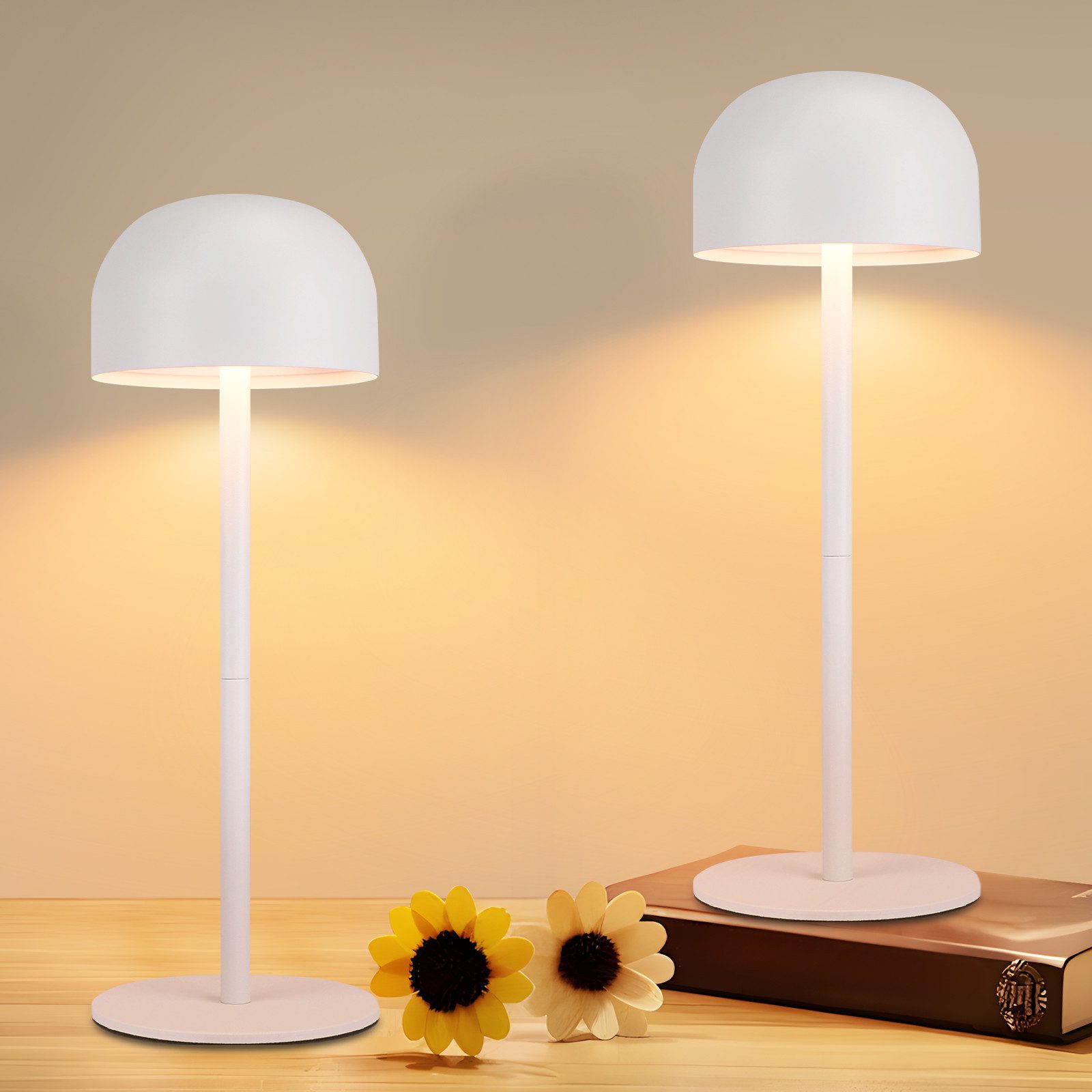 Nettlife lámpara de mesa blanco 9x9(2er-set) ip44