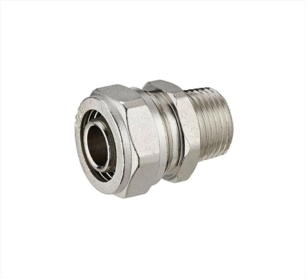 Racor de compresión recto de latón m 12 x 17 para tubo multicapa