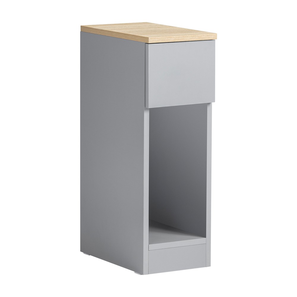 Sobuy mesita de noche estrecha con cajón gris