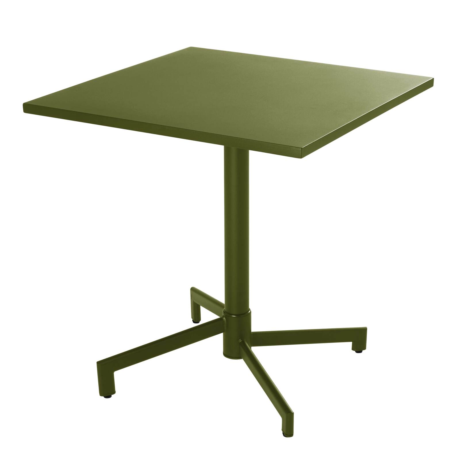 Oviala - mesa cuadrada de jardín tipo bistró con tapa plegable verde caqui