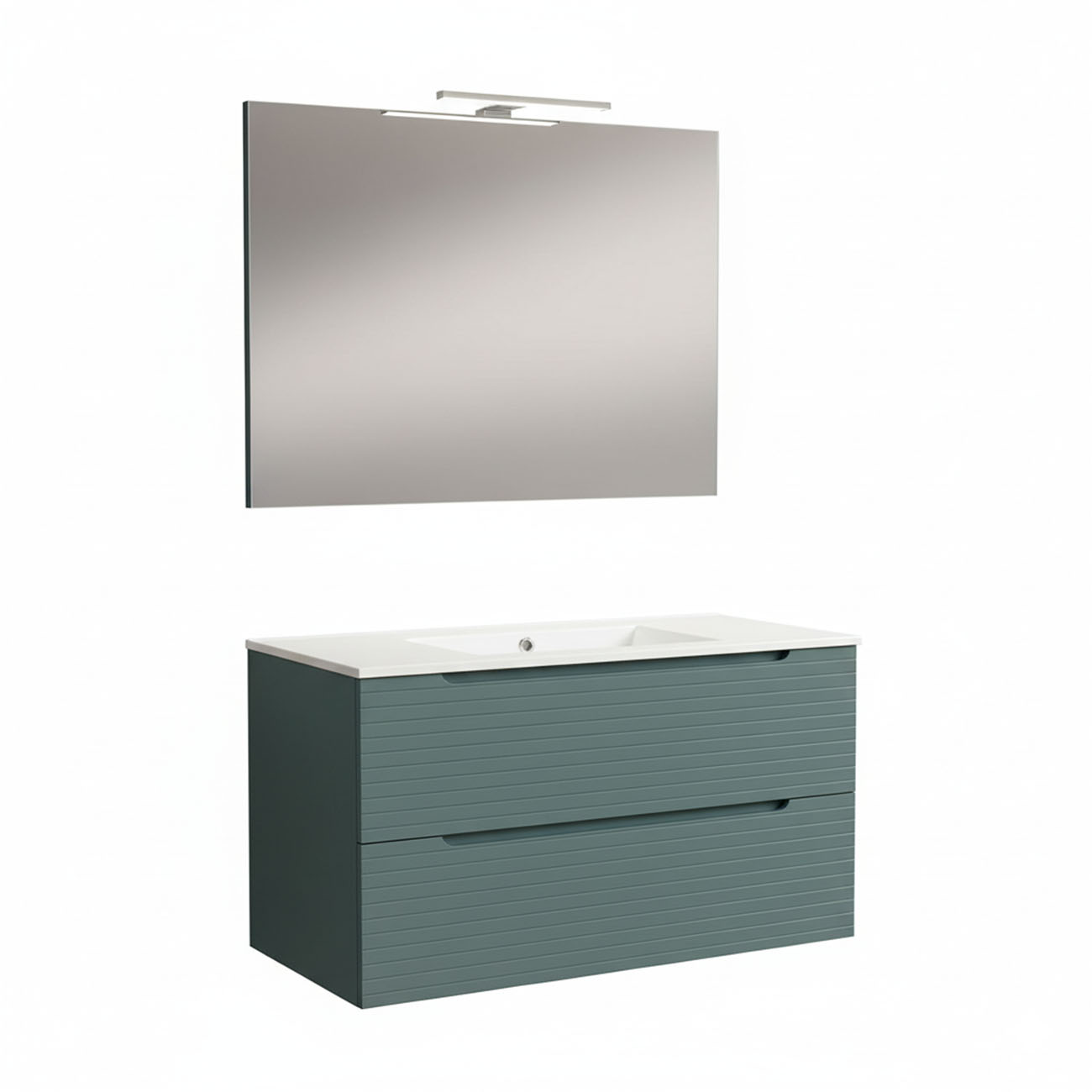 Móveis banho completo LED, boreal 100x45 cm azul oceano 2 gavetas suspensas