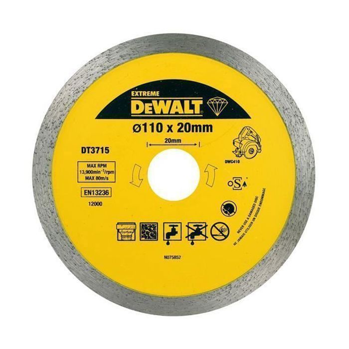 Disco de corte - Dewalt - dt3715-qz - corte ultra limpio - gres porcelánico