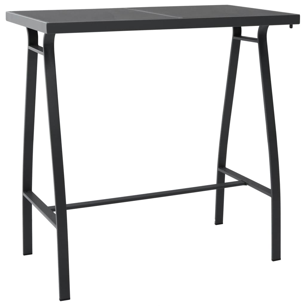 Mesa alta de jardín vidrio templado negro 110x60x110 cm es6679