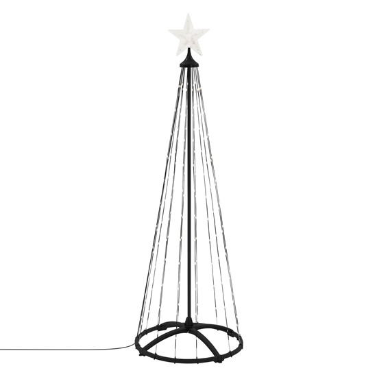 Árbol de navidad exterior 150cm luz blanca cálida 154 LEDs regulable