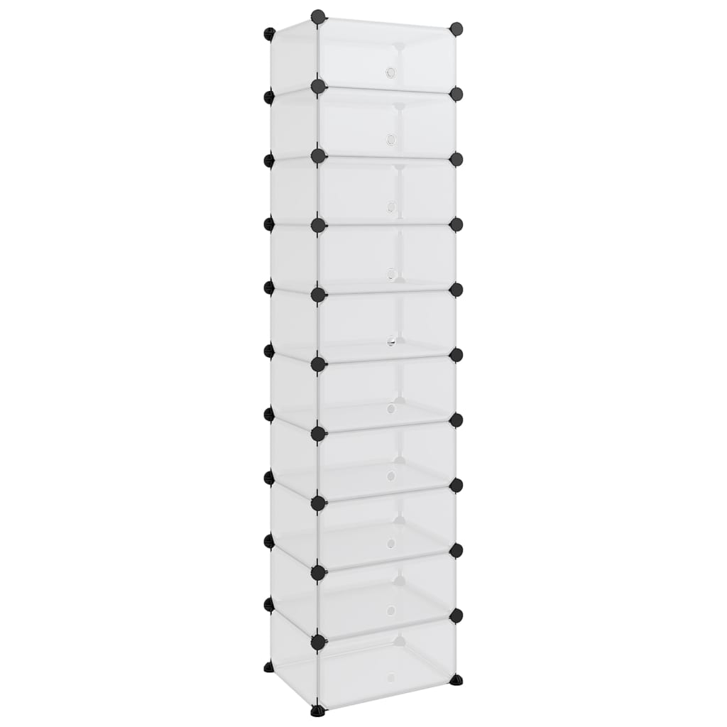 vidaXL zapatero pp transparente 44x32x174 cm
