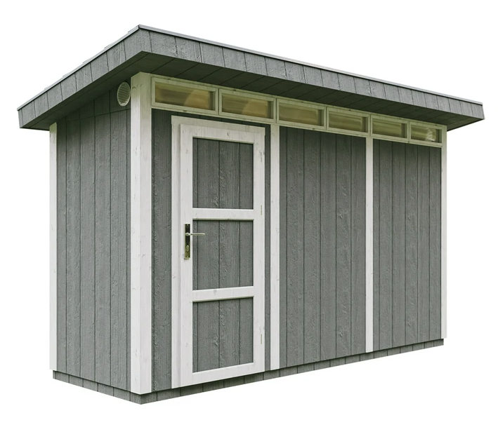 Caseta de jardín Timbela m902-cavern steel, 4,3 m², premium, 161×411 cm
