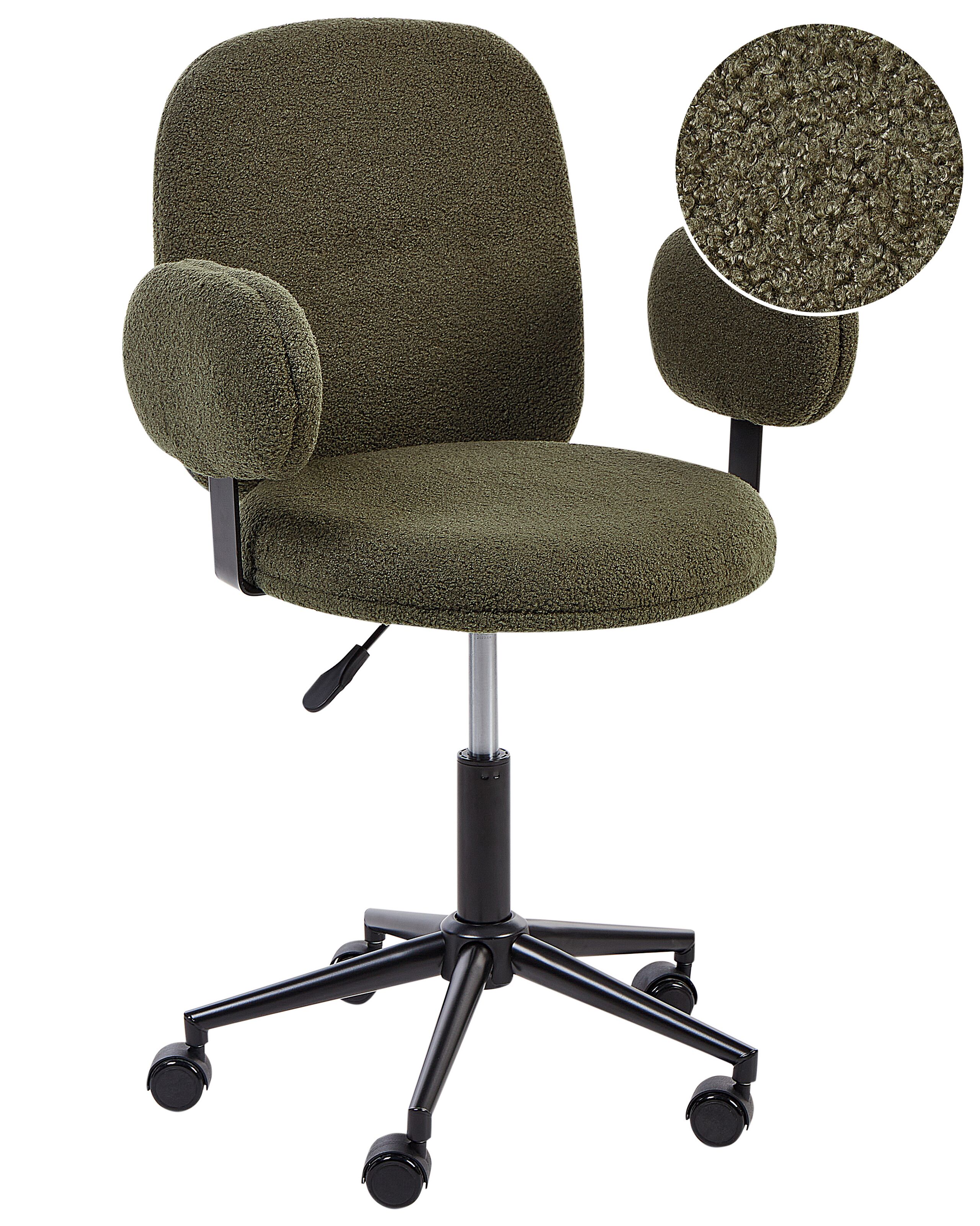 Silla de escritorio moraga bouclé verde oscuro