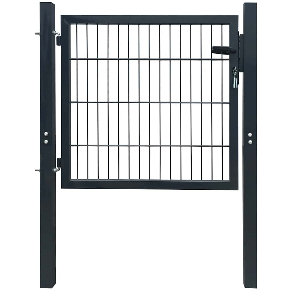 vidaXL puerta de valla de acero antracita de 100x100 cm
